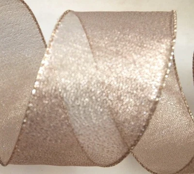 5 Yards Gold 2 1/2" Wired Ribbon Wedding Anniversary Christmas  5yd  Choose - Image 1 of 2