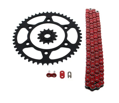 Corrente e roda dentada Honda XR650L 650 L vermelha preta 13/48 114L 1993-2013 - Imagem 1 de 4