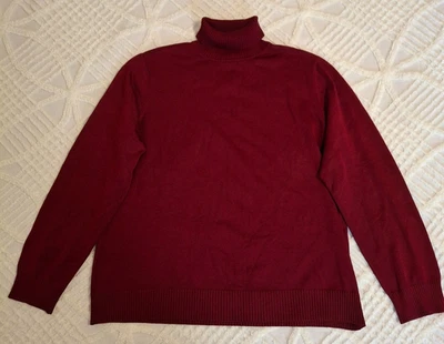 INC Women's Plus Size 2X Red Silk Stretch Turtleneck Sweater Long Sleeve - Image 1 of 4