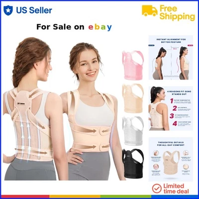 Corrector de postura ajustable soporte completo de espalda alivio del dolor Foto 1 de 4