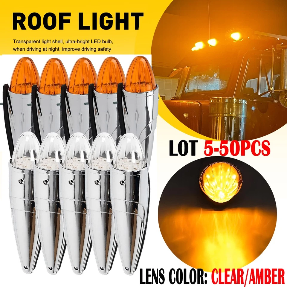 5-50X Torpedo Cab Roof Marker Running Light For 2003-18 Dodge Ram 1500 2500 3500 - Image 1 of 1