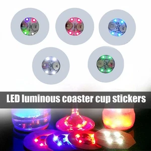 10Pcs/set LED Coaster Light Up Drink Bottle Cup Mat Glow Club Party Bar Decor - Picture 1 of 21
