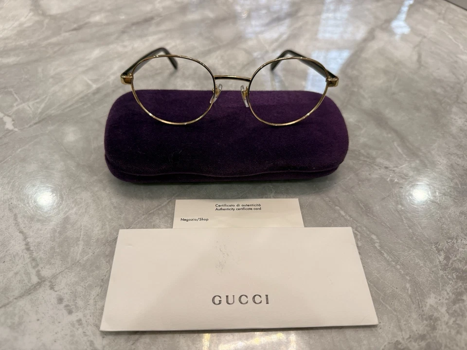 Óculos masculinos pequenos 51 mm GUCCI GG1585O 001 dourado preto - Imagem 1 de 4