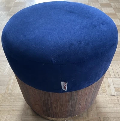 Kare Design Sitzhocker Polster Baum Dunkelblau Gold Gebraucht Gut Originalware - Bild 1 von 4