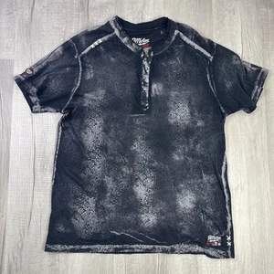 Camisa Affliction Henley Envejecida 2XL Botones de Metal Costura Vivo Rápido Raro P - Imagen 1 de 9