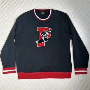 Polo Ralph Lauren Jumper Mens XXL Black P Wing Red Sweatshirt Stadium 1992 - Picture 1 of 10