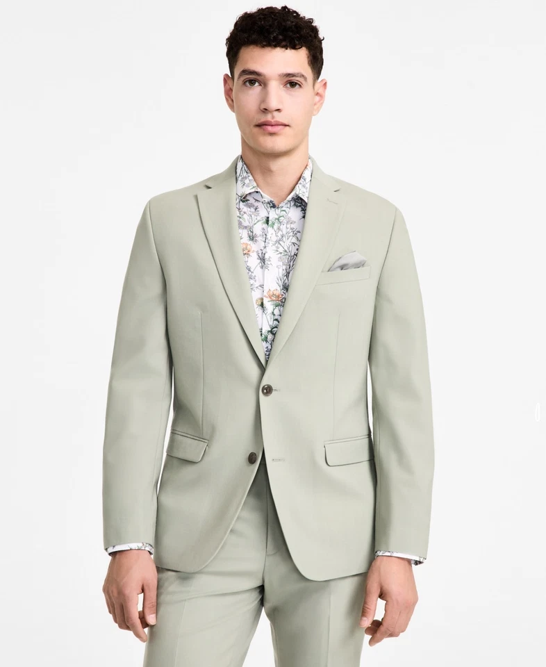 Traje Chaqueta Blazer Bar Iii Para Hombres Calce Ajustado 44 L Verde Salvia Sólido Foto 1 de 1