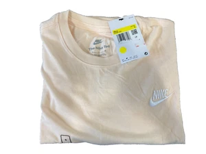 Nike Mens Peach Size S Pink White Spell Out Tee AR4997-838 - Picture 1 of 4