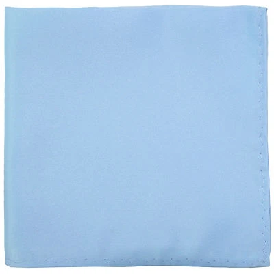 Nuevo Hombre Poliéster Sólido Azul Claro Hankie Bolsillo Cuadrado Formal Boda Fiesta Foto 1 de 2