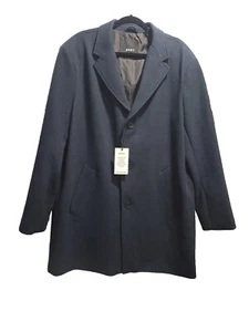 DKNY City Tailored Premium Fabric Dark Blue Wool Blend Car Coat sz XL - Picture 1 of 12