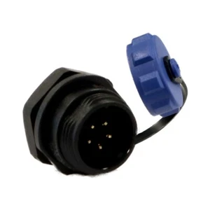 Weipu SP1312/P5-C - 5 Pin Male Panel Connector IP68 with Cap 5A - 13mm - Thread - Afbeelding 1 van 5