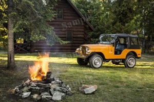 Póster fotográfico retro Jeep 1954-83 vintage amarillo alta resolución decoración pared impresión - Imagen 1 de 1