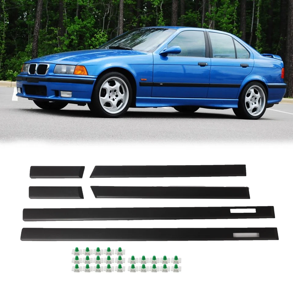 4Door BODY SIDE MOULDING TRIM FOR 1992-1998 BMW E36 3-SERIES M3 style Foto 1 de 4