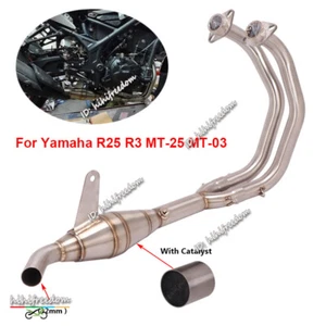 Slip-On For Yamaha YZF R3 R25 MT03 MT25 32mm Motorcycle Exhaust Front Link Pipe - Picture 1 of 8