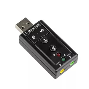 USB Audio Adapter Virtual 7.1CH Sound Card 3.5mm Speaker Output Volume Control - Picture 1 of 8