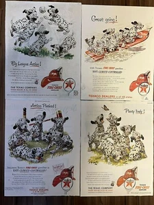 VINTAGE SATURDAY EVENING POST TEXICO FIRE-CHIEF DALMATION ADS (4 ADS) 1950'S - Picture 1 of 11
