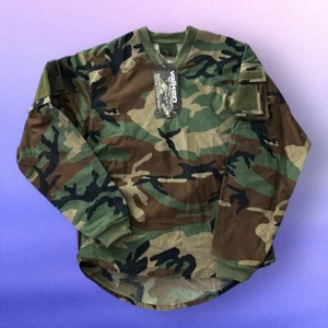 VALKEN V-TAC Sierra Tactical Woodland Camo Paintball Jersey Small S Woodsball - Picture 1 of 2