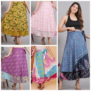 Wholesale Lot Of silk bohemian skirt Maxi long skirt Wrap around Gypsy Skirts - Picture 1 of 10