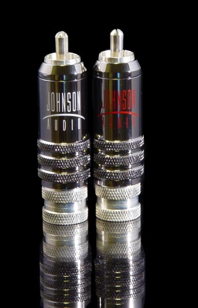 * 限量* Johnson Audio 纯银色锁定无焊 RCA 插头 音频/视频 罕见 — 第 1/2 张图片