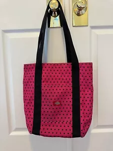 Dickies Pink w/ black Polka Dots Tote Bag Shoulder Bag Pink Canvas - Picture 1 of 4