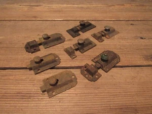 Vintage 1800's Cabinet LOT Catches Cupboard Latches Brass & Metal Knob - PARTS! - Picture 1 of 5