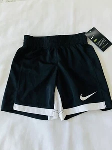 NWT Nike Boys Dri-Fit Shorts Black Size 4 XS Lightweight Elastic Waist Logo - Picture 1 of 7