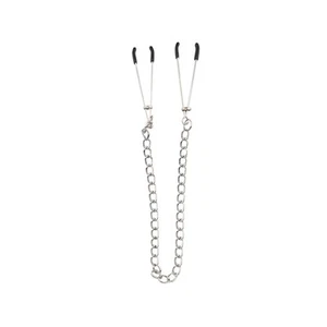 Bound to Please BDSM Nipple Clamps & Chain, Tweezer Style With Rubber Tips - Picture 1 of 6