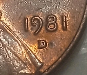 1981 D RB RPM,Mint Error Coin,Lincoln Memorial Cent Penny,Free Shipping!!! - Picture 1 of 3