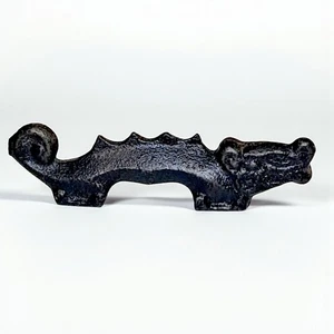 Japanischer Briefbeschwerer Bunchin Eisen Kalligraphie Sternzeichen Drache Vintage Pinselhalter D6 - Bild 1 von 11