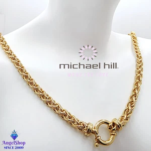 Micheal Hill 10ct Solid Yellow Gold Necklace 10K Bolt Ring Chain 46cm - Picture 1 of 5