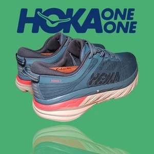 Hoka One One Bondi 7 Wide Max Cushion Schuhe echt türkis Weltraum Herren 10,52E GUC - Bild 1 von 11