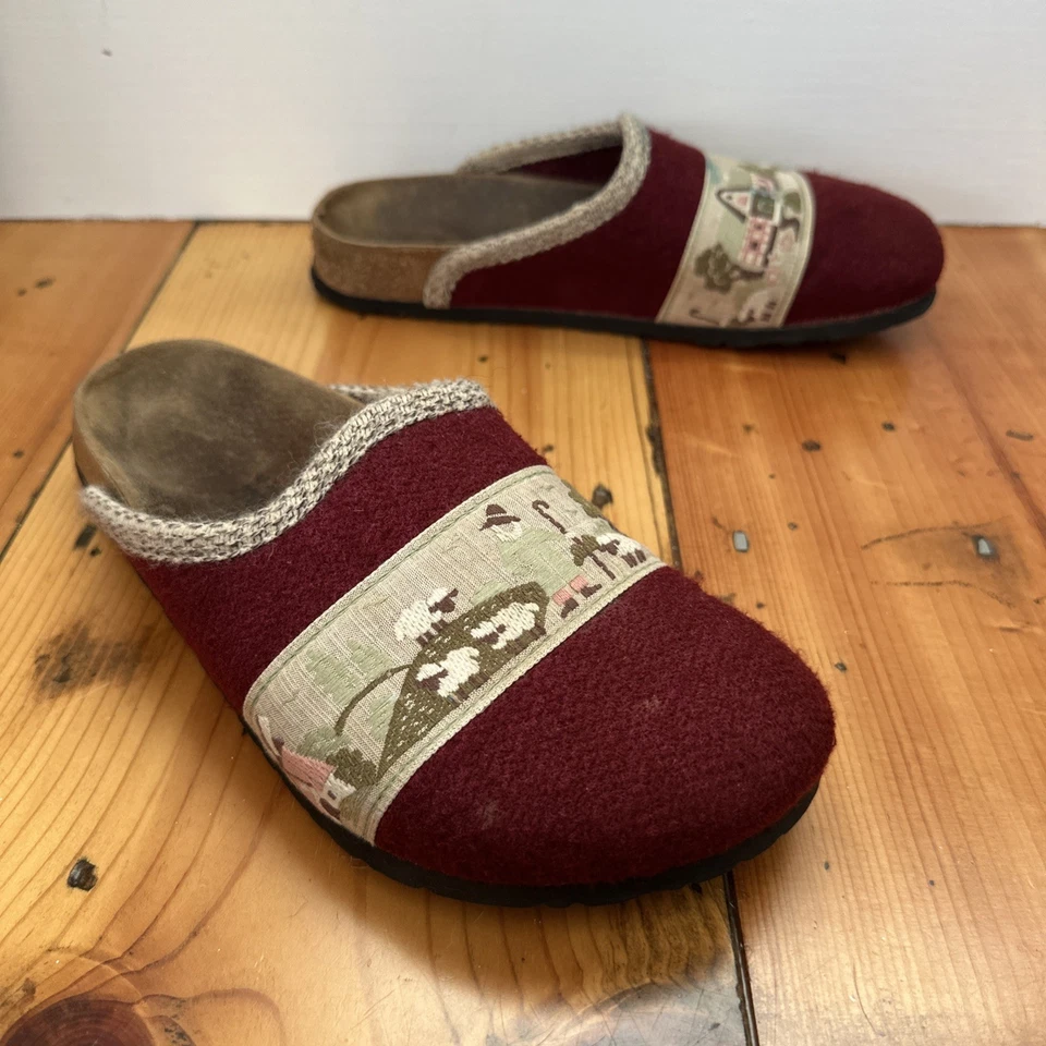 Zuecos Birki’s Birkenstock para mujer 11 cinta narrativa fieltro oveja molino de viento Foto 1 de 4