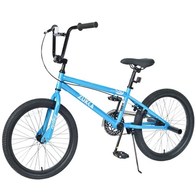 Bicicleta de montaña ZUKKA 20 pulgadas manillar BMX bicicleta de una sola velocidad para niños, azul Foto 1 de 4