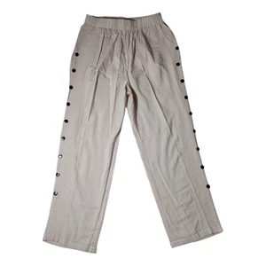 Women's Size M Button Accents Pockets Striped Cropped Pants FREE S&H - Picture 1 of 2