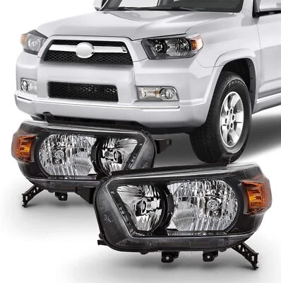 For 2010-2013 Toyota 4Runner Smoke Bezel Headlights Headlamps 10-13 Left+Right - Image 1 of 4