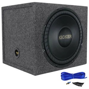 Kicker 50GOLD154 Limited Edition Gold Comp 800w 15" Car Subwoofer+Sealed Sub Box - Picture 1 of 12
