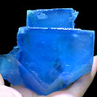 885G Transparent Blue Cubic Fluorite Crystal Mineral Specimen/Yao Gang Xian Huna