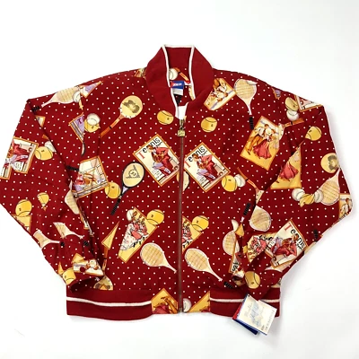 VTG 90s Tail Tennis Women's Medium Zip Up Sports Jacket Bomber Windbreaker AOP  - Image 1 of 4