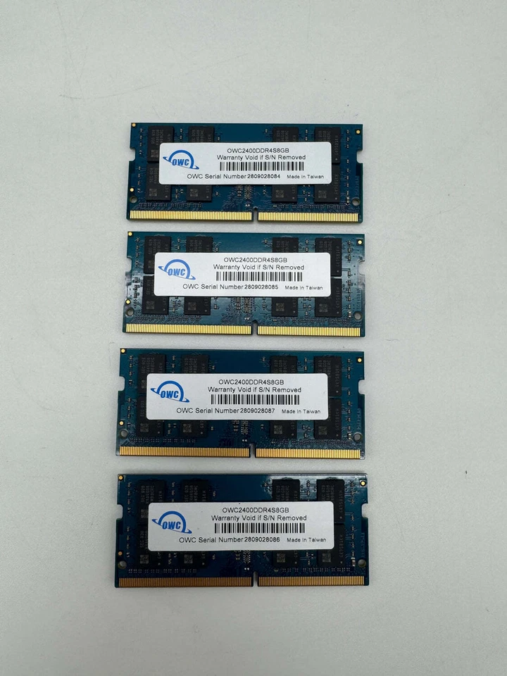 iMac 32GB OWC 2400MHz DDR4 SO-DIMM PC4-19200 CL17 Quadruple Memory Kit (4x 8GB) - Bild 1 von 3