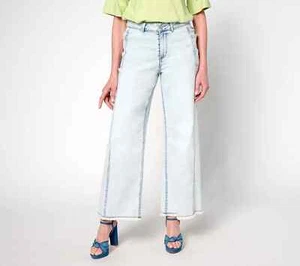 LOGO by Lori Goldstein Full Length Wide Leg Jeans-Light Wash-Reg 4-NEW-A689567 - Bild 1 von 2