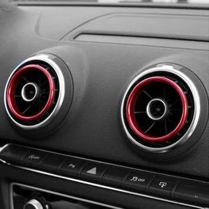 4x Cercle Anneau ROUGE Buse Grille Ventilation Aération POUR AUDI A3 S3 8V - Imagen 1 de 5