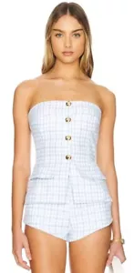 Amanda Uprichard x REVOLVE Kourt trägerloses Top & Kelso Shorts in Blueberry Tweed - Bild 1 von 10