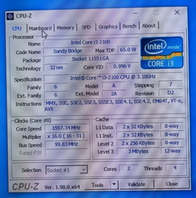 CPU INTEL Core i3 - 2100 - 3.1 Ghz - Socket LGA 1155 Funzionante - Immagine 1 di 3