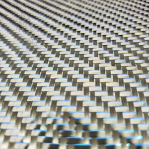Tessuto Twill misto riflettente metallizzato blu fibra di carbonio 250 gsm 100 cm*50 cm - Foto 1 di 7