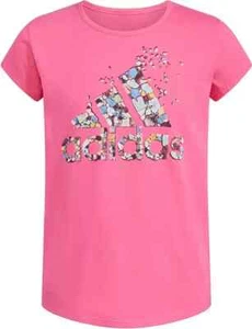 Adidas Girls pink Essential Graphic short sleeve shirt T-shirt sz Large - Picture 1 of 2