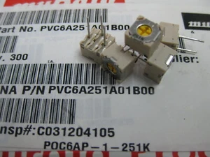 5x PVC6A251A01B00 Resistors Trimmer 250 OHM PC PIN TOP 1/2W - Picture 1 of 2