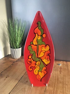 70'S LARGE POOLE POTTERY PSYCHEDELIC ABSTRACT DELPHIS SPEAR DISH RETRO VINTAGE - Picture 1 of 11