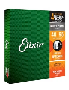 Elixir 14002 Nanoweb beschichtete NPS-Bassgitarrensaiten; lange Messgrößen 40-95 - Bild 1 von 3