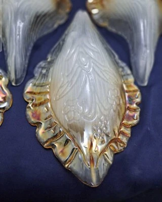 Vintage Set Lof 5 pieces carnival light glass shell shade - Image 1 of 3