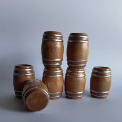 2PC 1:12 Scale Dollhouse Old Beer Barrel Miniatures Bar Accessories Lot Party - Image 1 of 4